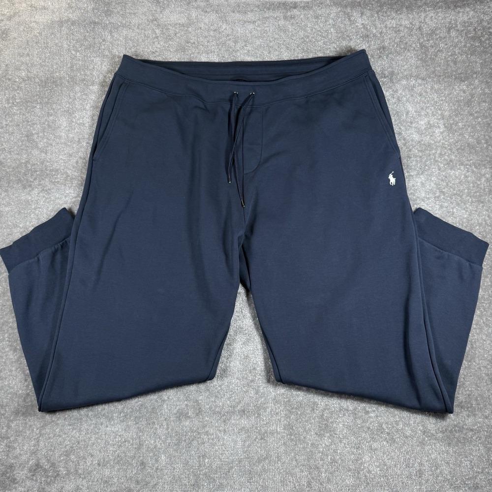 Polo Ralph Lauren Joggers Men's 4XLT Navy Blue Double Knit Athleisure Comfort